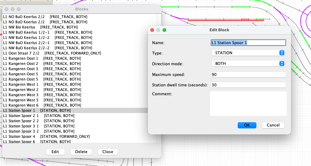 RailKernels Blokadministrator og dialogen Rediger blok